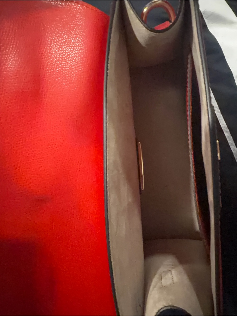 AUTHENTIC Valentino Red Leather Top-Handle Satchel with Stud Accents NWT - Picture 6 of 6